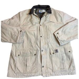 Vintage Carhartt Blanket Lined Chore Jacket Large Work Wear USA Union Made 90's